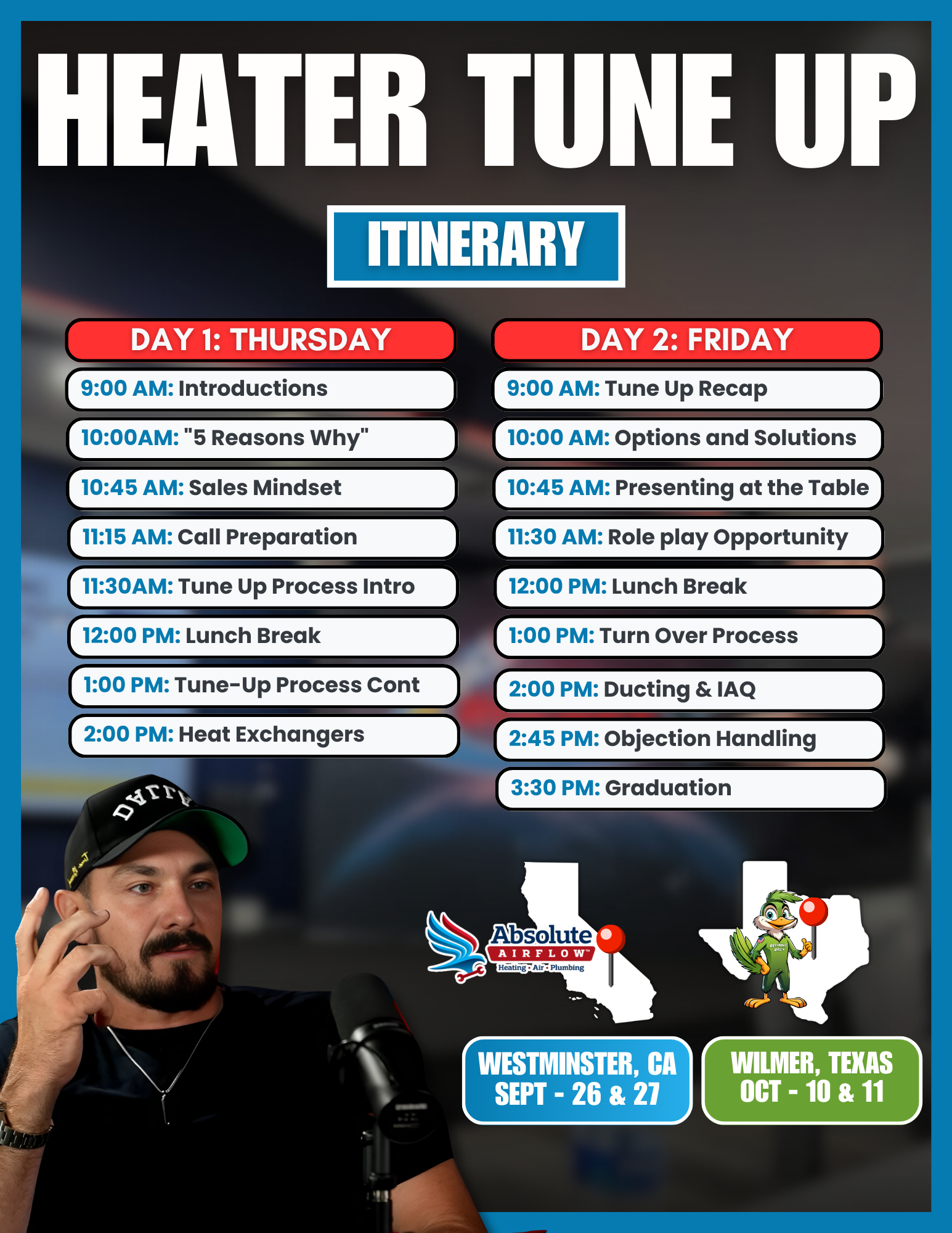 heater tune up itinerary